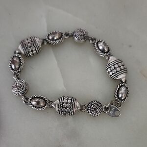 Vintage Avon Silver Tone Mixed Beads Gothic Style Bracelet
